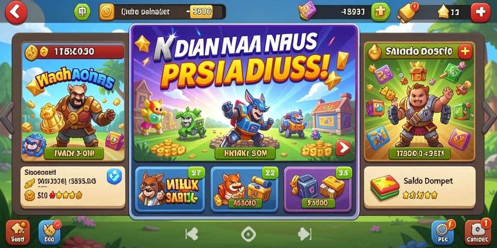 Screenshot menunjukkan tampilan antarmuka yang menarik dan user-friendly.